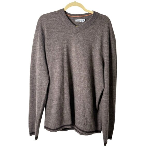 Smartwool Merino Wool V-Neck Sweater Brown Mens Size XL - Picture 1 of 7